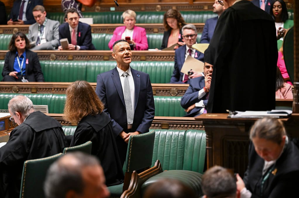 Clive Lewis MP speaks before parliament