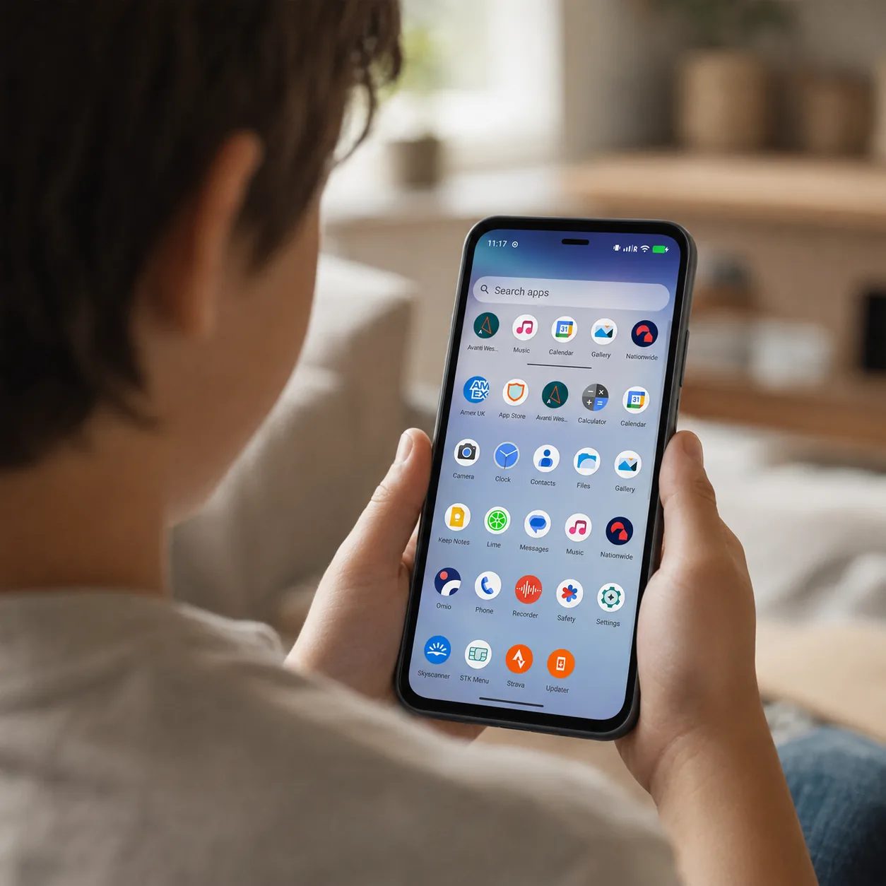 A child using the Rebel Phone, managed through the Rebel parent app
